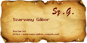 Szarvasy Gábor névjegykártya