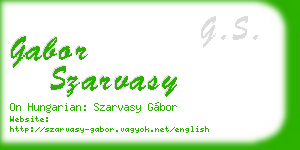 gabor szarvasy business card